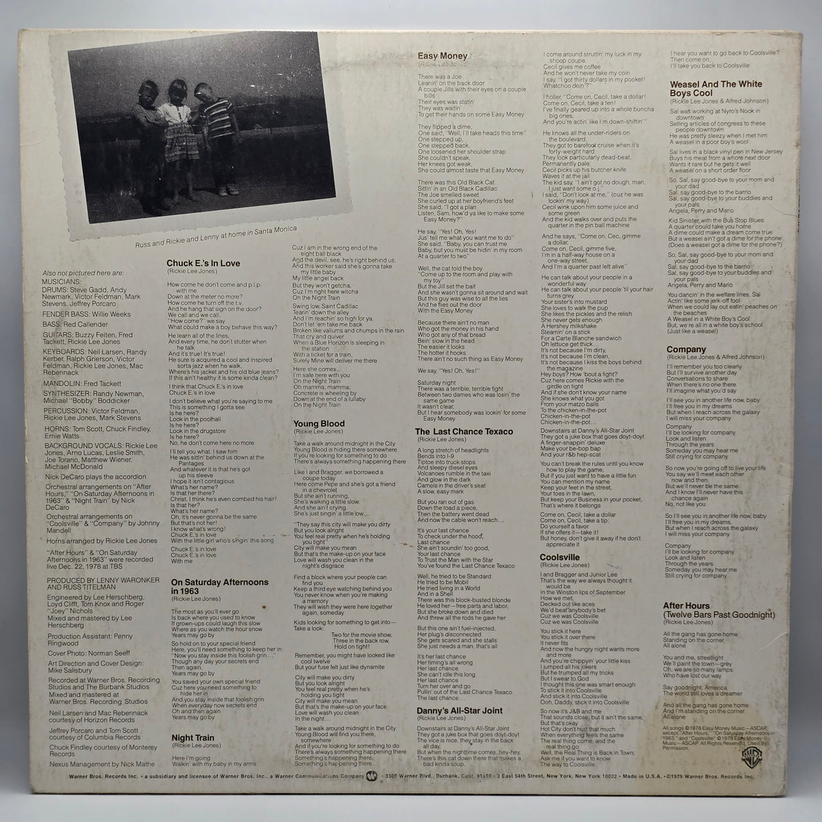 Rickie Lee Jones - Rickie Lee Jones (LP) (Très Bon (TB))