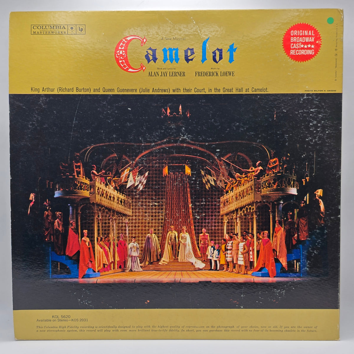 Alan Jay Lerner, Frederick Loewe / Julie Andrews, Richard Burton - Camelot (Original Broadway Cast Recording) (LP) (Très bon (TB))