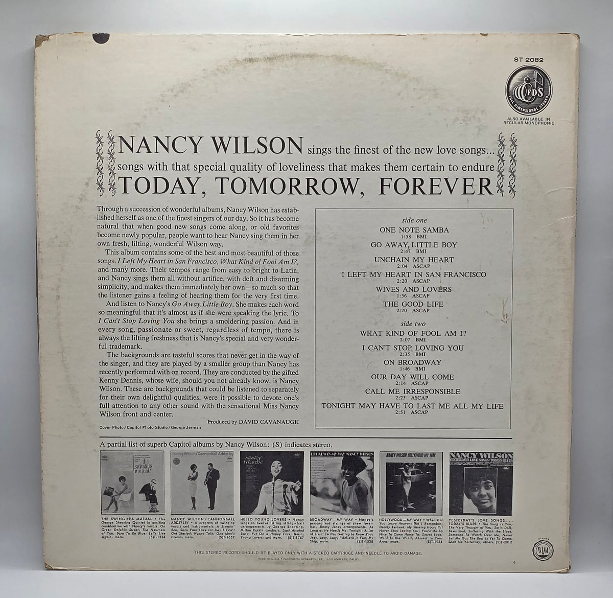 Nancy Wilson - Today, Tomorrow, Forever (LP) (Very Good Plus (VG+))