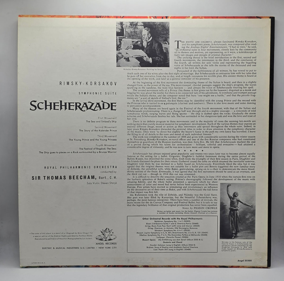 Nikolai Rimsky-Korsakov, Sir Thomas Beecham, Royal Philharmonic Orchestra - Scheherazade (LP) (Near Mint (NM or M-))
