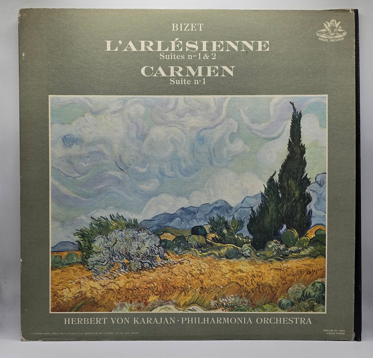 Bizet*, Herbert Von Karajan, Philharmonia Orchestra - L'Arlésienne Suites Nos 1 et 2 / Carmen Suite No 1 (LP) (Très Bon Plus (VG+))