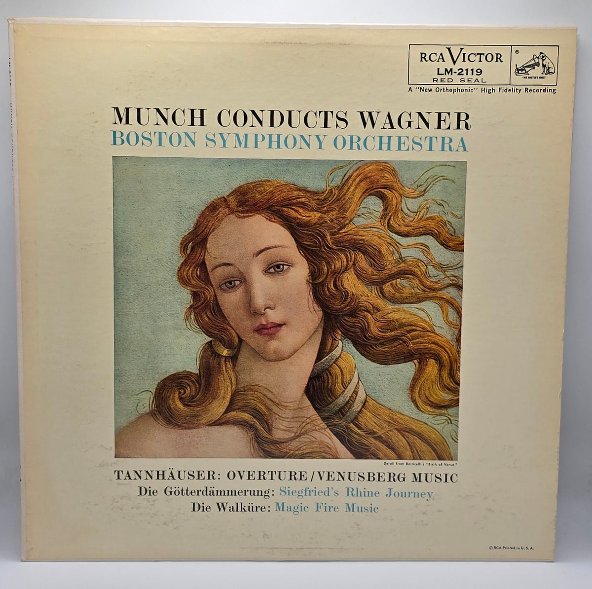 Wagner* - Munch*, Boston Symphony Orchestra - Munch Conducts Wagner (Tannhäuser: Overture/Venusberg Music / Die Götterdämmerung: Siegfried's Rhine Journey / Die Walküre: Magic Fire Music) (LP) (Very Good Plus (VG+))